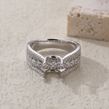 Load image into Gallery viewer, "Couple Ring" 18K rotatable custom-engraved couple diamond ring
