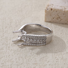 Load image into Gallery viewer, "Couple Ring" 18K rotatable custom-engraved couple diamond ring