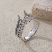 Load image into Gallery viewer, "Couple Ring" 18K rotatable custom-engraved couple diamond ring