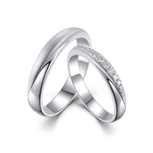 Load image into Gallery viewer, "Couple Ring" 18K rotatable custom-engraved couple diamond ring