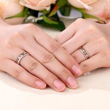 Load image into Gallery viewer, "Couple Ring" 18K rotatable custom-engraved couple diamond ring