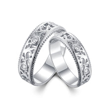 Load image into Gallery viewer, "Couple Ring" 18K rotatable custom-engraved couple diamond ring