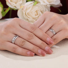 Load image into Gallery viewer, "Couple Ring" 18K rotatable custom-engraved couple diamond ring