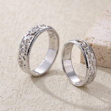 Load image into Gallery viewer, "Couple Ring" 18K rotatable custom-engraved couple diamond ring