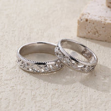 Load image into Gallery viewer, "Couple Ring" 18K rotatable custom-engraved couple diamond ring