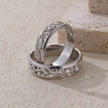 Load image into Gallery viewer, "Couple Ring" 18K rotatable custom-engraved couple diamond ring