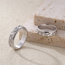Load image into Gallery viewer, "Couple Ring" 18K rotatable custom-engraved couple diamond ring
