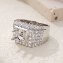 Load image into Gallery viewer, "Couple Ring" 18K rotatable custom-engraved couple diamond ring