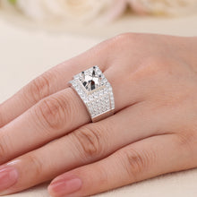 Load image into Gallery viewer, "Couple Ring" 18K rotatable custom-engraved couple diamond ring