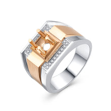 Load image into Gallery viewer, "Couple Ring" 18K rotatable custom-engraved couple diamond ring