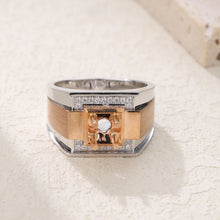 Load image into Gallery viewer, "Couple Ring" 18K rotatable custom-engraved couple diamond ring