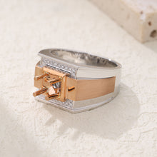 Load image into Gallery viewer, "Couple Ring" 18K rotatable custom-engraved couple diamond ring