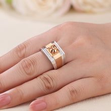 Load image into Gallery viewer, "Couple Ring" 18K rotatable custom-engraved couple diamond ring
