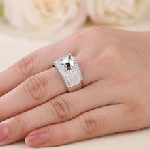 Load image into Gallery viewer, "Couple Ring" 18K rotatable custom-engraved couple diamond ring