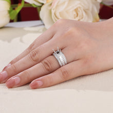 Load image into Gallery viewer, "Couple Ring" 18K rotatable custom-engraved couple diamond ring