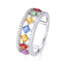 Load image into Gallery viewer, Rombo 18K natural sapphire diamond ring