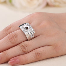 Load image into Gallery viewer, "Couple Ring" 18K rotatable custom-engraved couple diamond ring