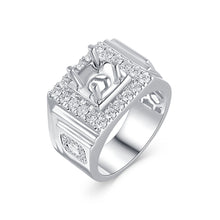 Load image into Gallery viewer, "Couple Ring" 18K rotatable custom-engraved couple diamond ring
