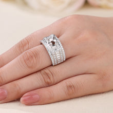 Load image into Gallery viewer, "Couple Ring" 18K rotatable custom-engraved couple diamond ring