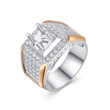 Load image into Gallery viewer, "Couple Ring" 18K rotatable custom-engraved couple diamond ring