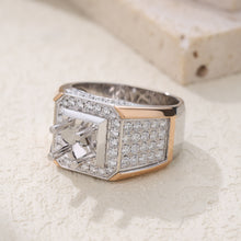 Load image into Gallery viewer, "Couple Ring" 18K rotatable custom-engraved couple diamond ring