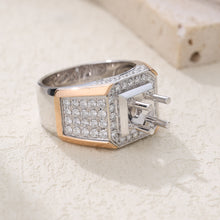 Load image into Gallery viewer, "Couple Ring" 18K rotatable custom-engraved couple diamond ring