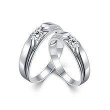 Load image into Gallery viewer, "Couple Ring" 18K rotatable custom-engraved couple diamond ring