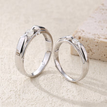 Load image into Gallery viewer, "Couple Ring" 18K rotatable custom-engraved couple diamond ring