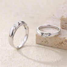 Load image into Gallery viewer, "Couple Ring" 18K rotatable custom-engraved couple diamond ring