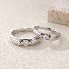 Load image into Gallery viewer, "Couple Ring" 18K rotatable custom-engraved couple diamond ring