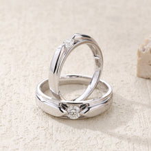 Load image into Gallery viewer, "Couple Ring" 18K rotatable custom-engraved couple diamond ring