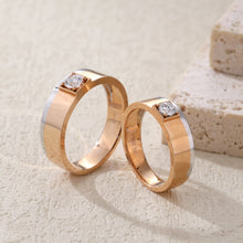 Load image into Gallery viewer, "Couple Ring" 18K rotatable custom-engraved couple diamond ring