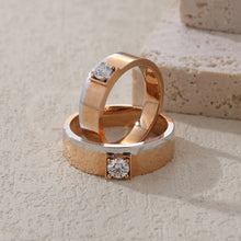 Load image into Gallery viewer, "Couple Ring" 18K rotatable custom-engraved couple diamond ring