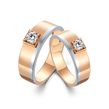 Load image into Gallery viewer, "Couple Ring" 18K rotatable custom-engraved couple diamond ring