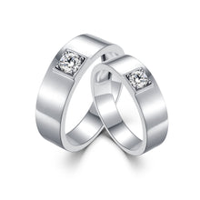 Load image into Gallery viewer, "Couple Ring" 18K rotatable custom-engraved couple diamond ring