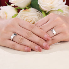 Load image into Gallery viewer, "Couple Ring" 18K rotatable custom-engraved couple diamond ring