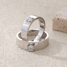 Load image into Gallery viewer, "Couple Ring" 18K rotatable custom-engraved couple diamond ring