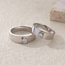 Load image into Gallery viewer, "Couple Ring" 18K rotatable custom-engraved couple diamond ring