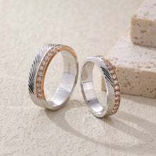 Load image into Gallery viewer, "Couple Ring" 18K rotatable custom-engraved couple diamond ring