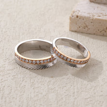 Load image into Gallery viewer, "Couple Ring" 18K rotatable custom-engraved couple diamond ring