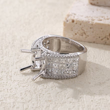 Load image into Gallery viewer, "Couple Ring" 18K rotatable custom-engraved couple diamond ring