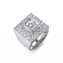 Load image into Gallery viewer, "Couple Ring" 18K rotatable custom-engraved couple diamond ring