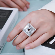 Load image into Gallery viewer, "Couple Ring" 18K rotatable custom-engraved couple diamond ring