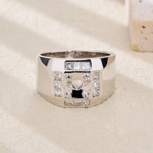 Load image into Gallery viewer, "Couple Ring" 18K rotatable custom-engraved couple diamond ring