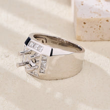 Load image into Gallery viewer, "Couple Ring" 18K rotatable custom-engraved couple diamond ring