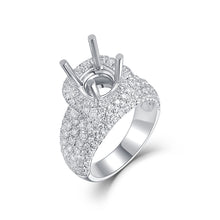Load image into Gallery viewer, "Couple Ring" 18K rotatable custom-engraved couple diamond ring