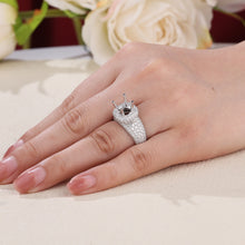 Load image into Gallery viewer, "Couple Ring" 18K rotatable custom-engraved couple diamond ring