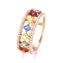 Load image into Gallery viewer, Rombo 18K natural sapphire diamond ring
