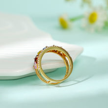 Load image into Gallery viewer, Rombo 18K natural sapphire diamond ring