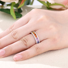 Load image into Gallery viewer, "Princess Combination" Princess 18K natural sapphire diamond ring